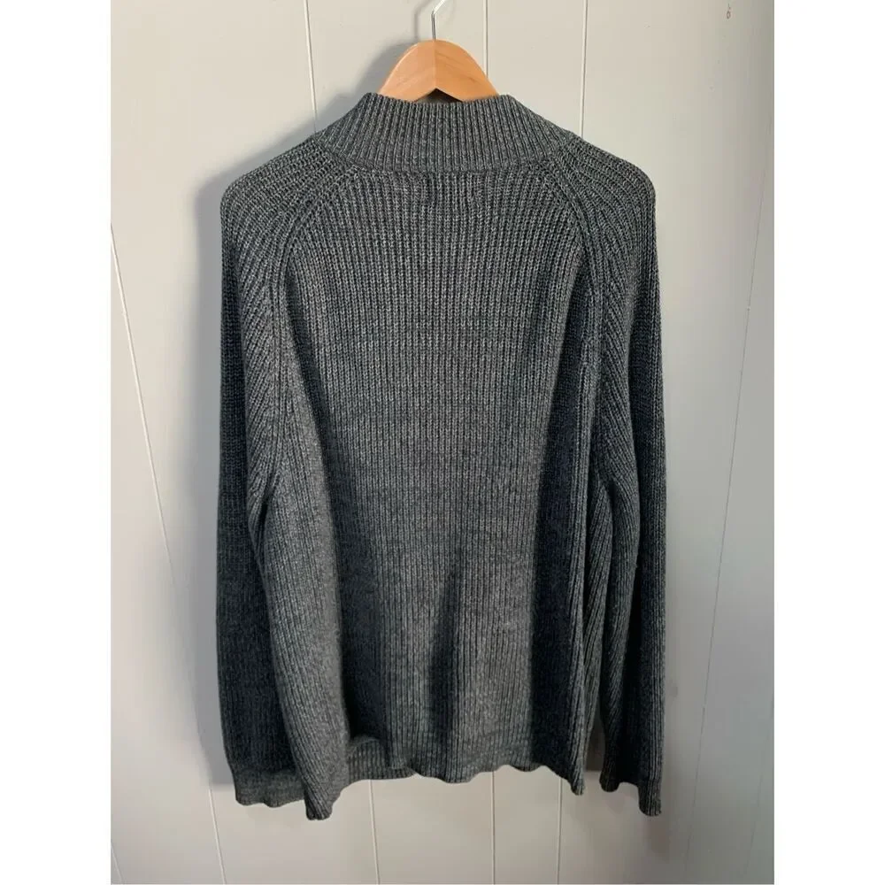 L.L. Bean Full Zip Knit Cardigan Sweater ItemID 298244 Mens L- Grey